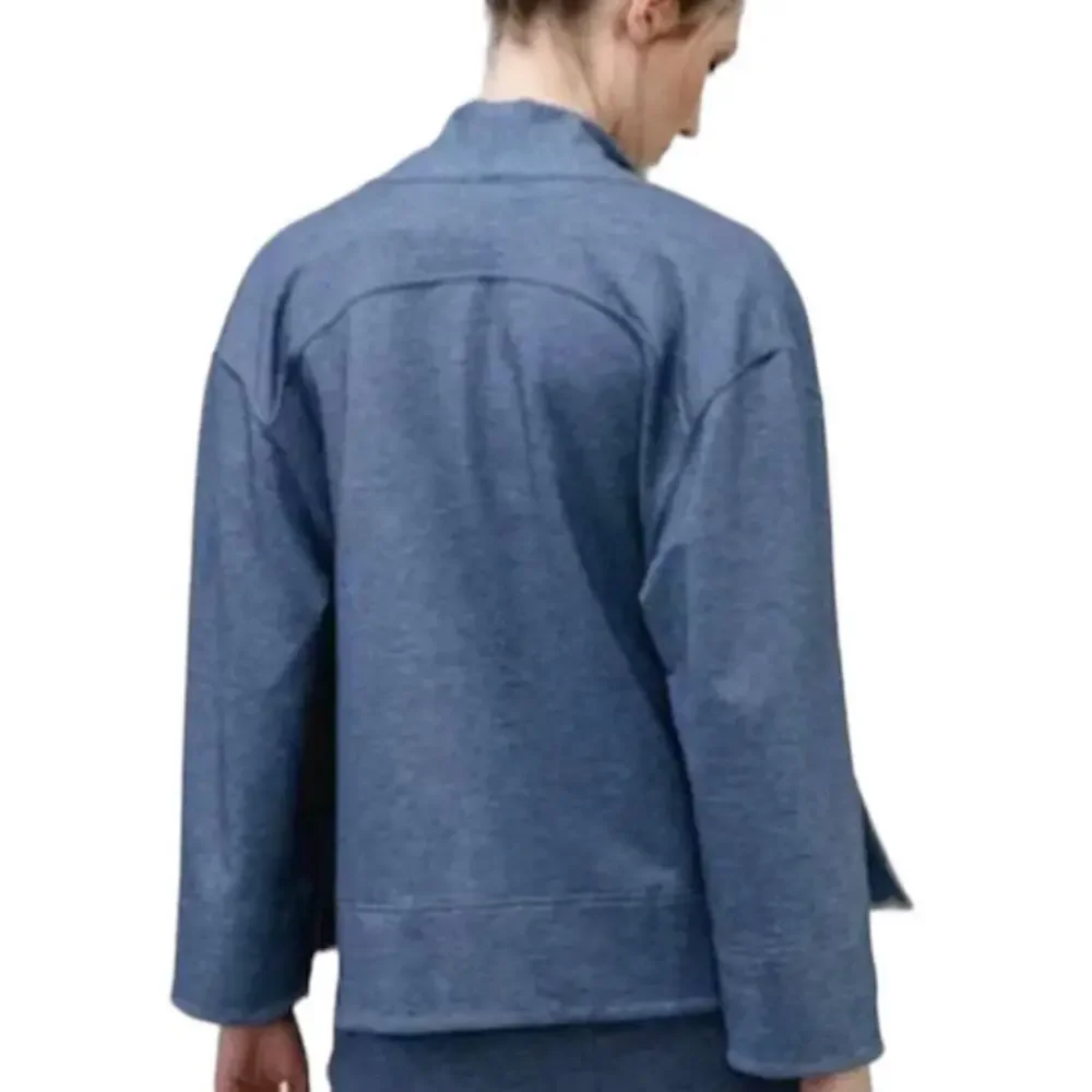 Ministry of Supply Women's Blue Fusion Terry Cardigan Size M